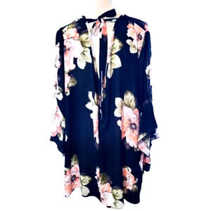Lovedrobe Floral Trumpet Sleeve Blouse or Bathing Suit Covering Size 30